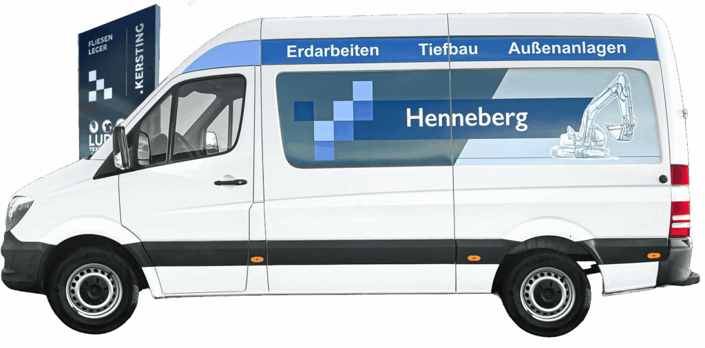 Fahrzeugbeschriftung und Außenwerbung mit Firmenschild – professionelle Werbetechnik für Unternehmen